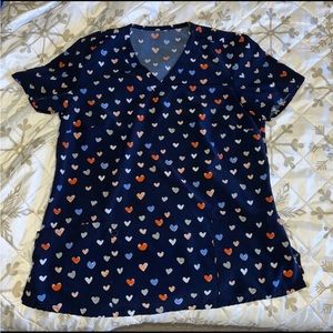 Printed scrub top